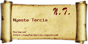 Nyeste Tercia névjegykártya